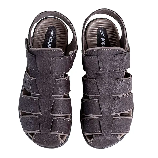 Sandália Flats Couro Itapuã Café Masculino