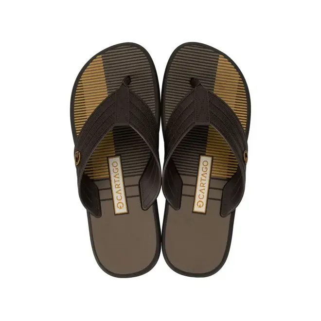 Chinelo Dedo Cartago Montreal Marrom e Bege Masculino