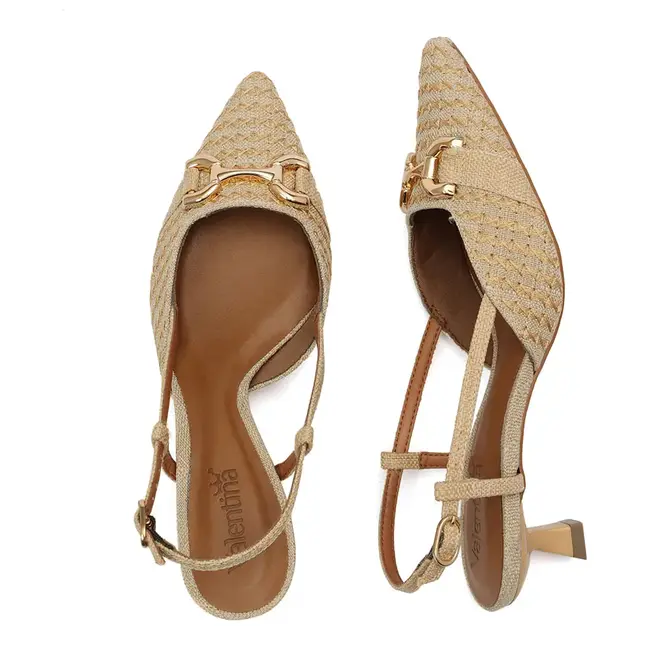 Sapato Chanel Valentina Bege Feminino