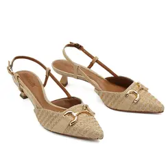 Sapato Chanel Valentina Bege Feminino