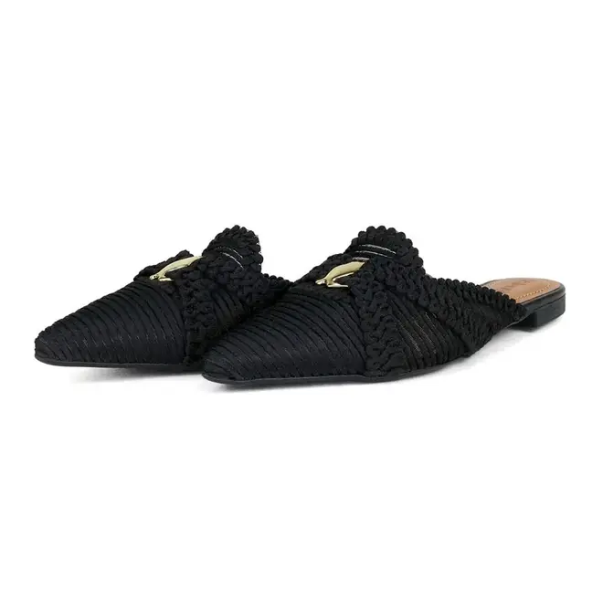 Tamanco Rasteira Valentina Preto Feminino