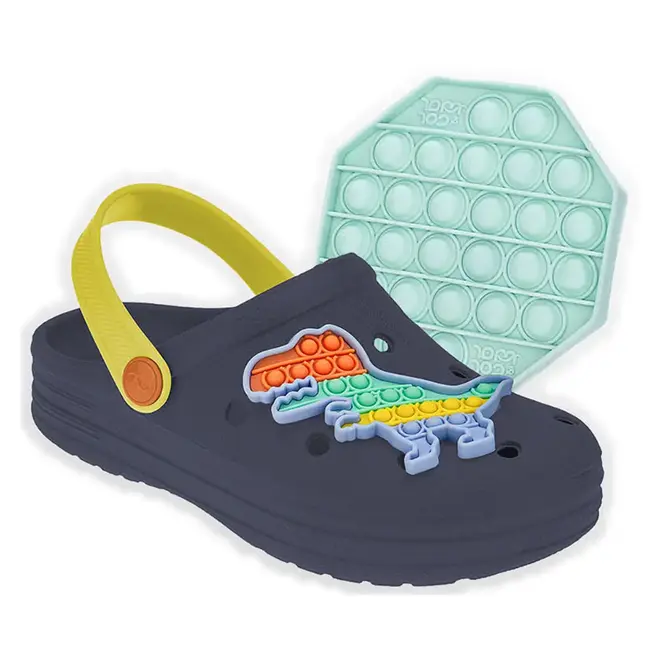 Babuche Infantil Mar & Cor Dinossauro Pop IT Azul Marinho