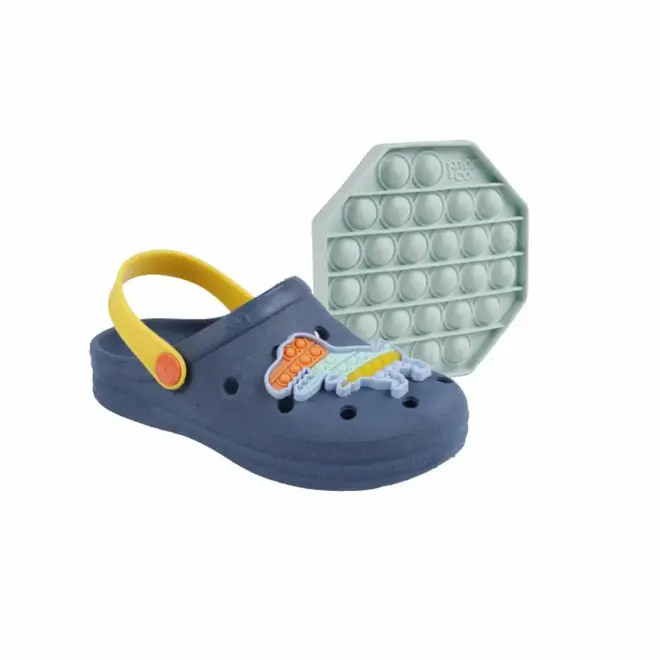 Babuche Infantil Mar & Cor Dinossauro Pop IT Azul Marinho