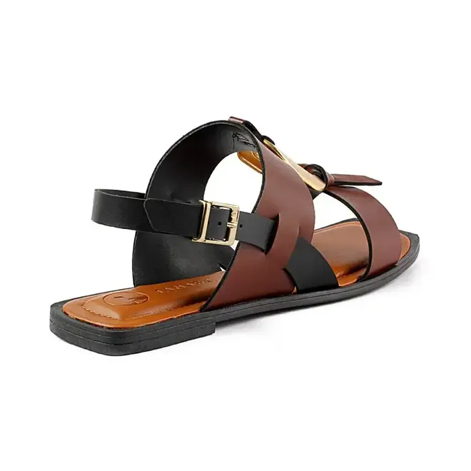 Sandália Tanara Flat Marrom Feminino