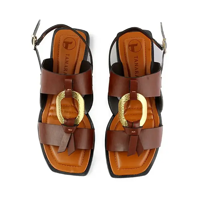 Sandália Tanara Flat Marrom Feminino