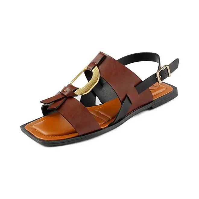 Sandália Tanara Flat Marrom Feminino