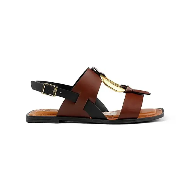 Sandália Tanara Flat Marrom Feminino