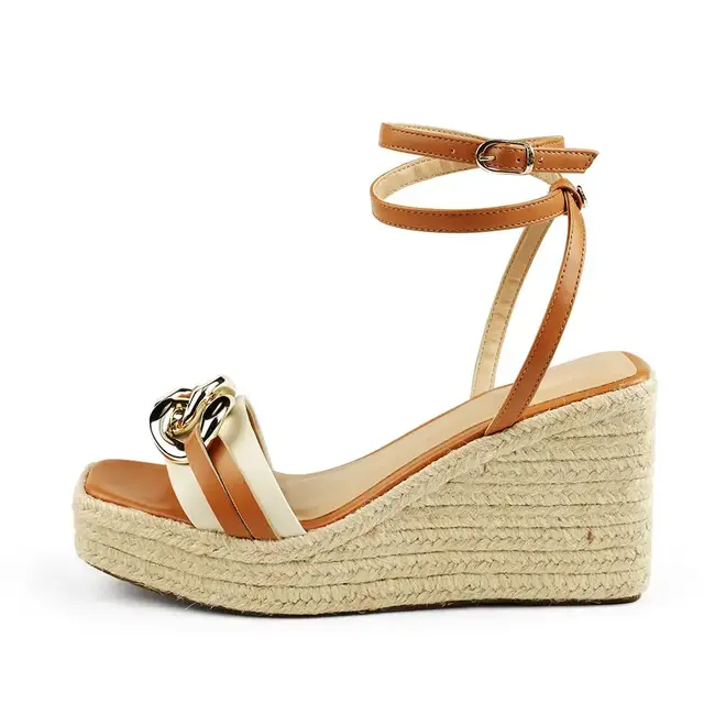 Sandália Itapuã Plataforma Corrente Marrom Feminino