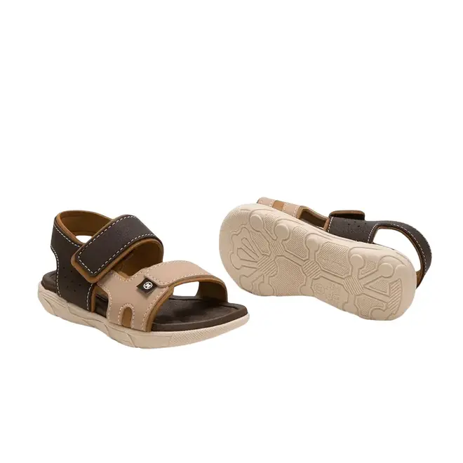 Sandália Molekinho Flats Marrom e Bege Infantil