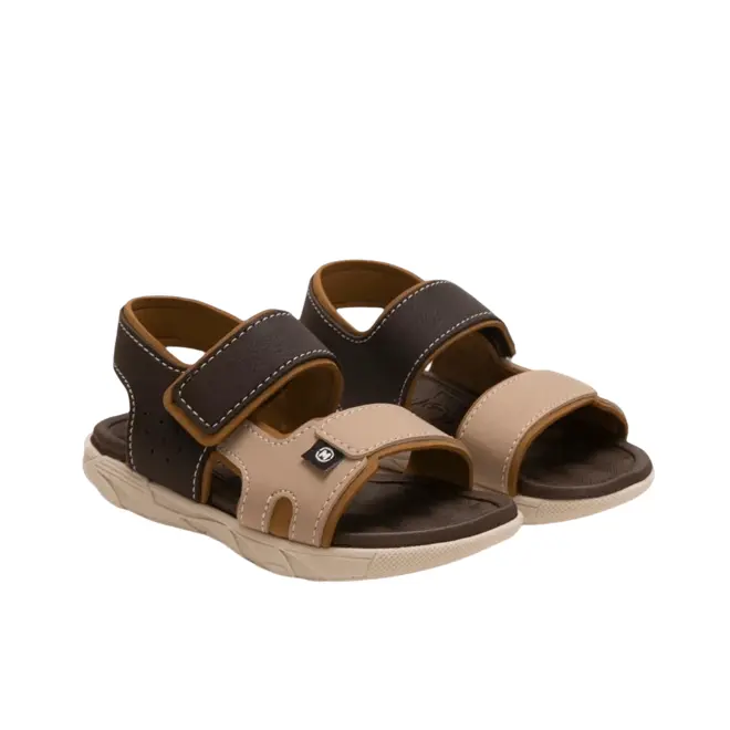 Sandália Molekinho Flats Marrom e Bege Infantil