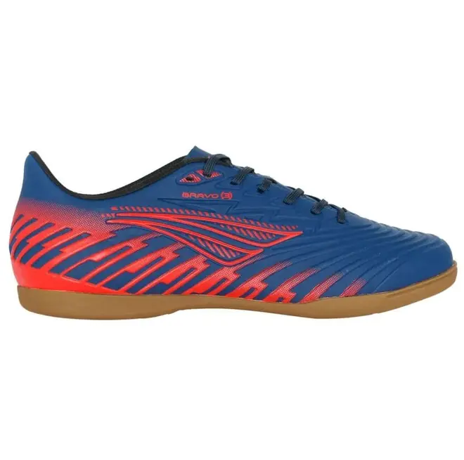 Chuteira Indoor Penalty Bravo Azul e Laranja Juvenil Masculino