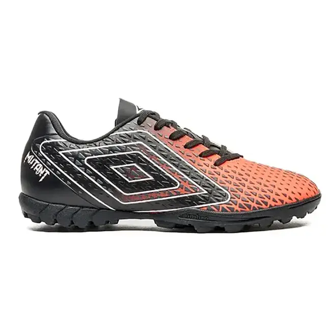Chuteira Society Umbro Mutant Coral e Preto Masculina