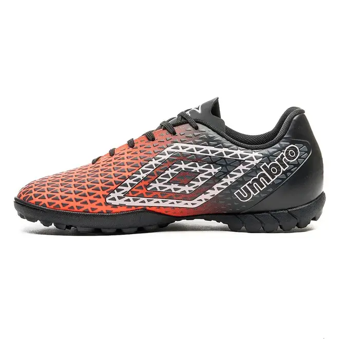 Chuteira Society Umbro Mutant Coral e Preto Masculina