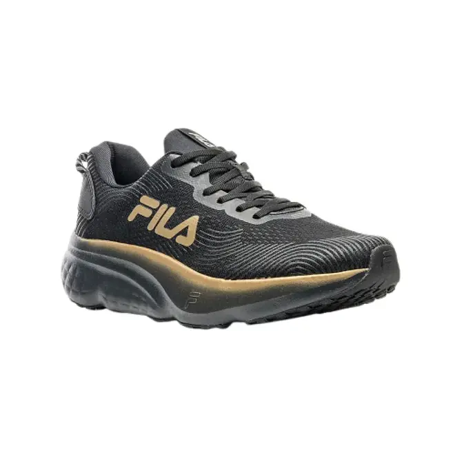 Tênis Esportivo Fila Maxximus Preto e Dourado Masculino