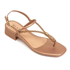 Sandália Salto Ramarim Caqui Feminina