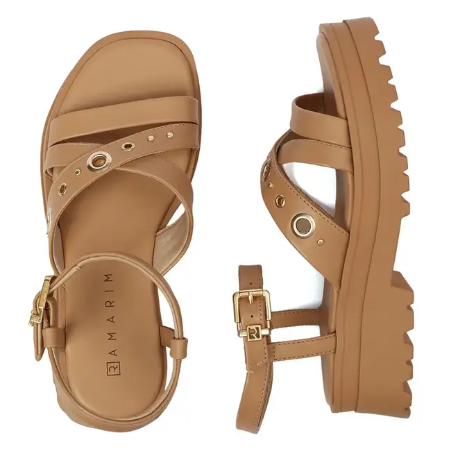 Rasteira Flatform Ramarim Caqui Feminino