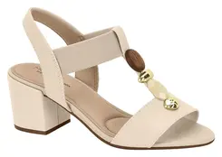 Sandália Salto Pedraria Modare Creme Feminino