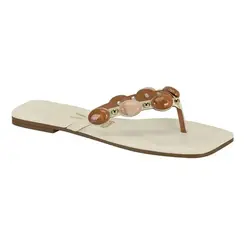 Tamanco Rasteira Vizzano Branco Off Feminino