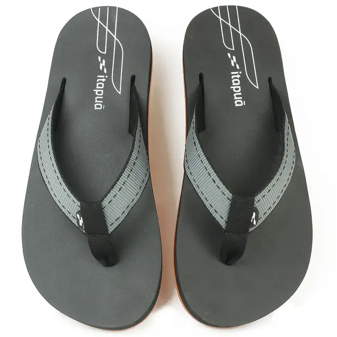 Chinelo de Dedo Itapuã  Preto e Laranja Masculino