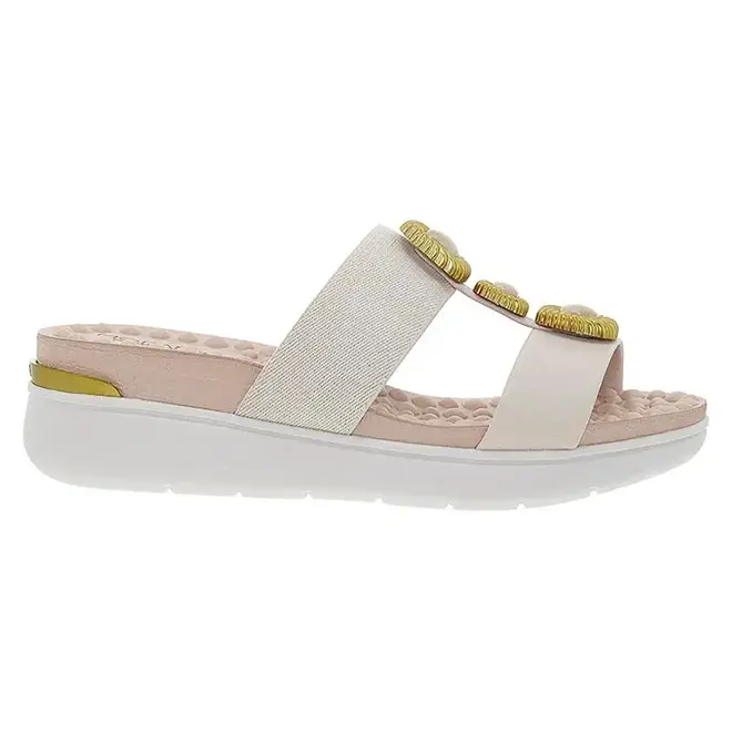 Rasteira Flatform Modare Creme Feminina