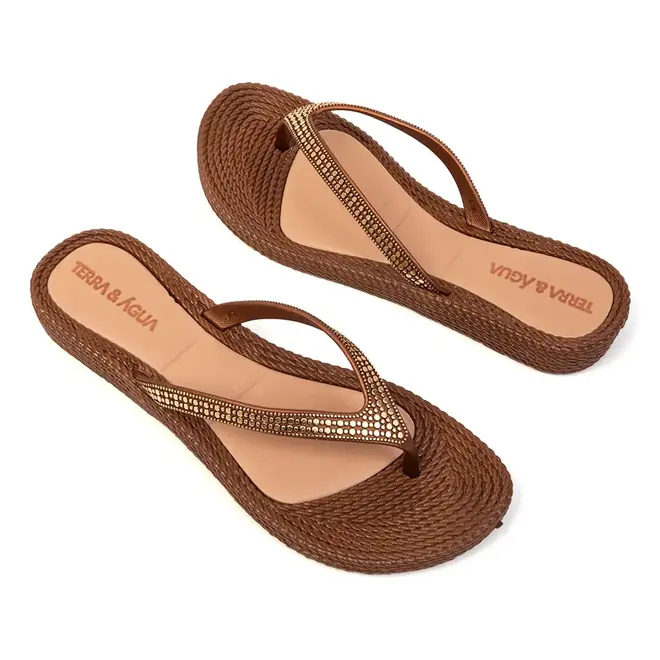 Chinelo Dedo Terra e Água Mocca Feminino