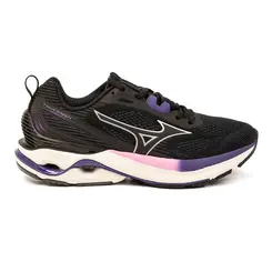 Tênis de Treino Mizuno Wave Dynasty 7 Preto e Roxo Feminino