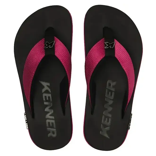 Chinelo Dedo Kenner Kivah Preto e Rosa Feminino