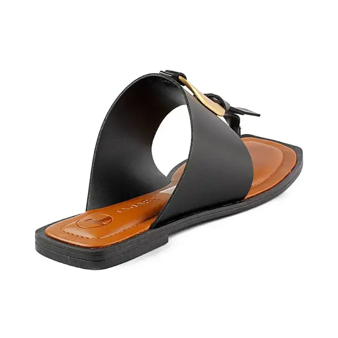 Tamanco Tanara Flat Preto e Marrom Feminino