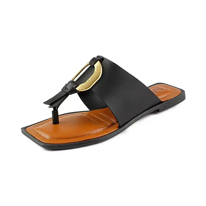 Tamanco Tanara Flat Preto e Marrom Feminino