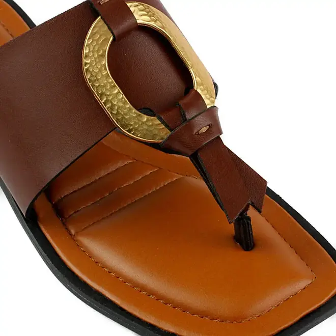 Tamanco Tanara Flat Marrom Feminino