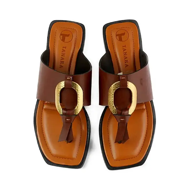 Tamanco Tanara Flat Marrom Feminino