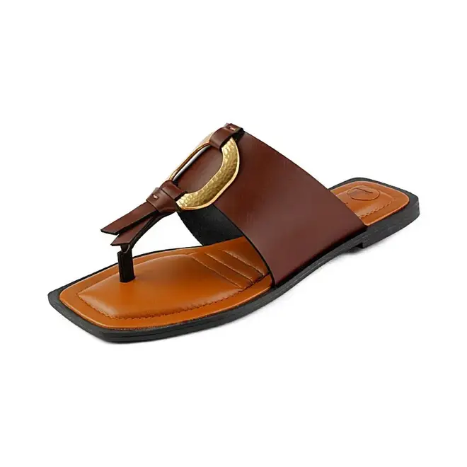 Tamanco Tanara Flat Marrom Feminino