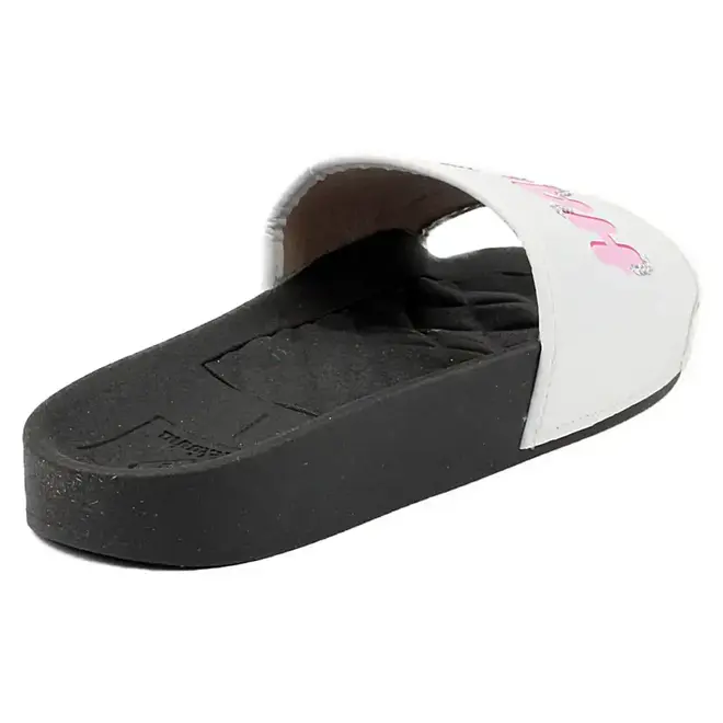 Chinelo Slide Infantil Molekinha Happy Branco e Preto