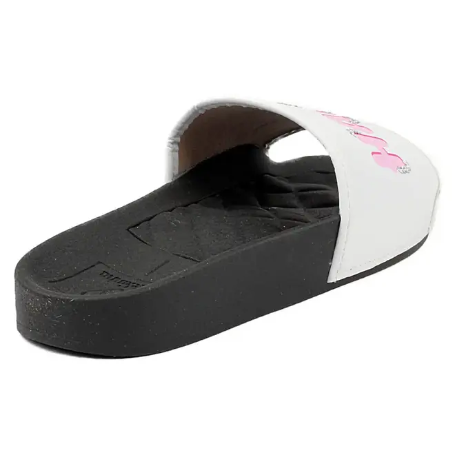 Chinelo Slide Infantil Molekinha Happy Branco e Preto