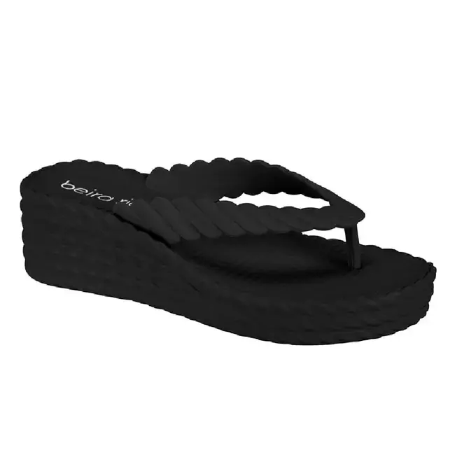 Tamanco Anabela Beira Rio Preto Feminino