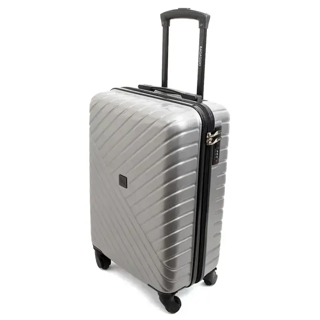 Mala de Bordo 10kg Bagaggio Detroit Prata e Preto