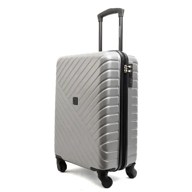 Mala de Bordo 10kg Bagaggio Detroit Prata e Preto