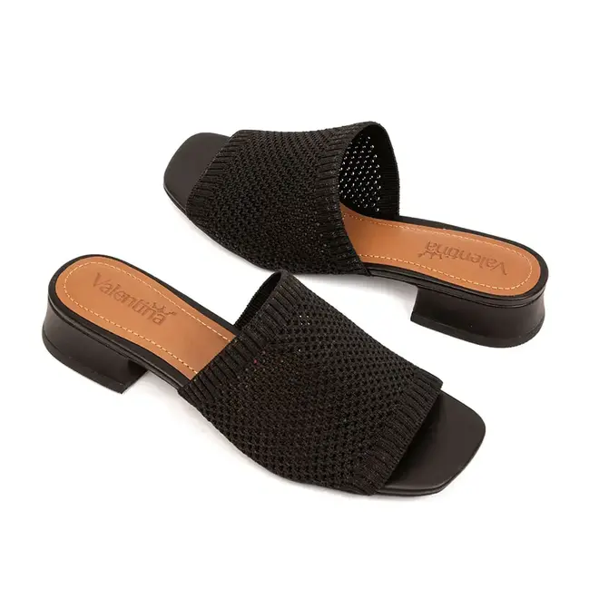 Tamanco Rasteira Valentina Preto Feminino