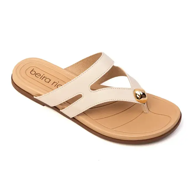 Tamanco Rasteira Beira Rio Off White Feminina