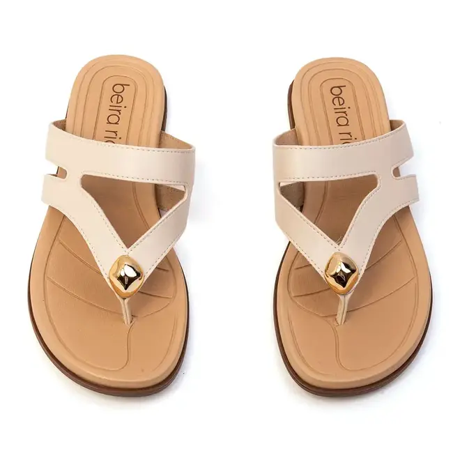 Tamanco Rasteira Beira Rio Off White Feminina