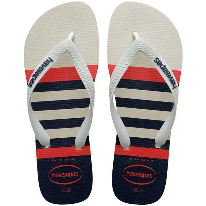 Chinelo Havaianas Top Nautical Branco e Marinho Masculino