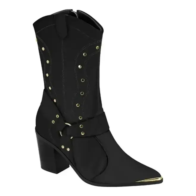 Bota Salto Vizzano Preto Feminino
