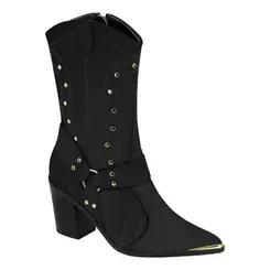 Bota Salto Vizzano Preto Feminino