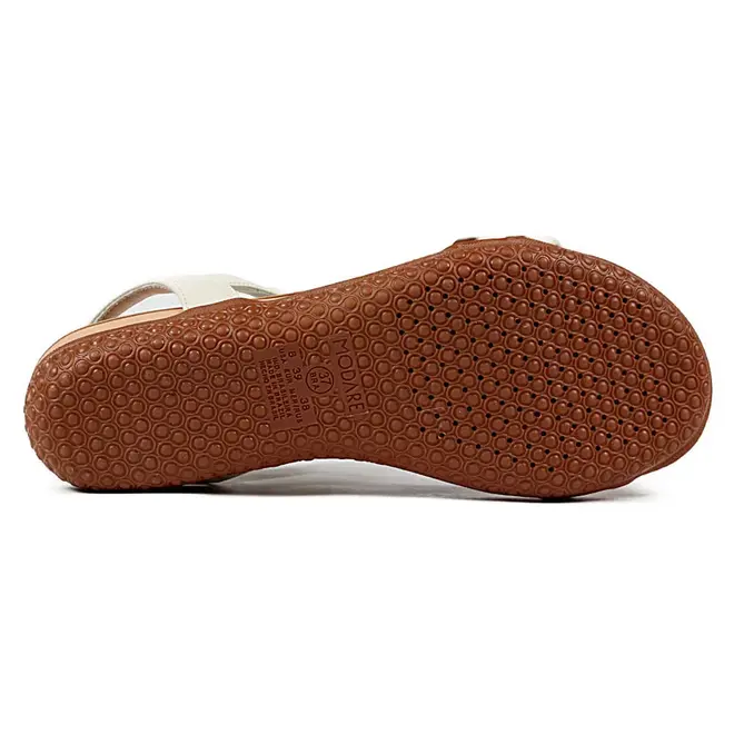 Sandália Modare Flat Branco e Dourado Feminino