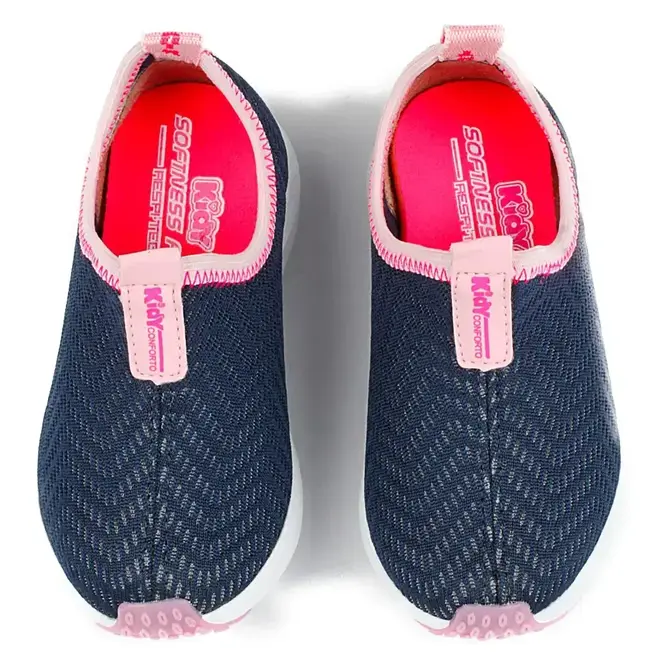 Tênis Casual Infantil Feminino Kidy - Marinho/Rosa