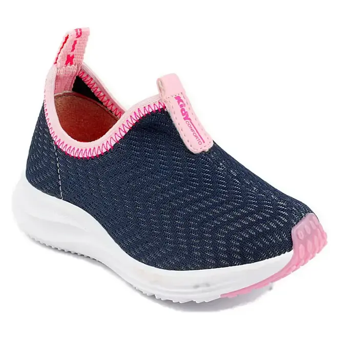 Tênis Casual Infantil Feminino Kidy - Marinho/Rosa