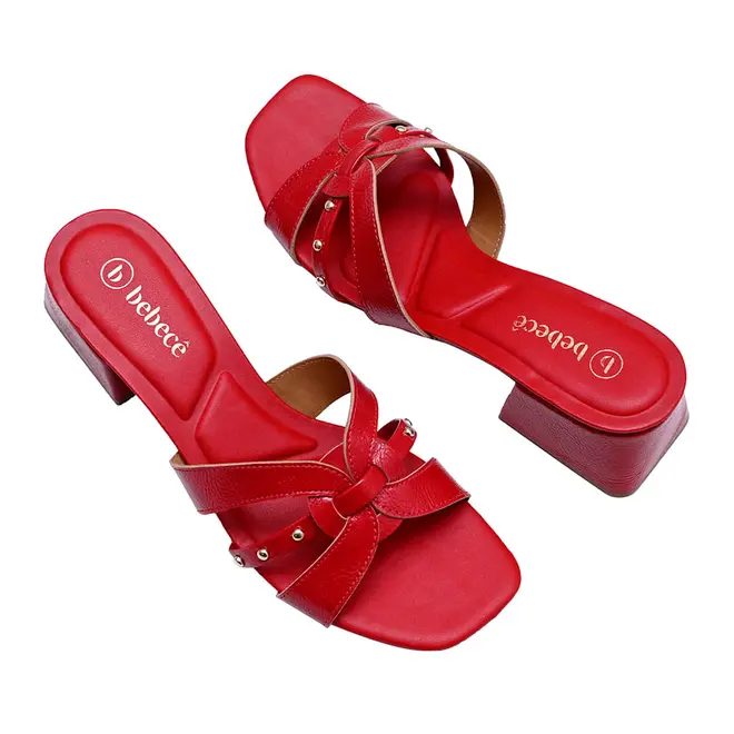 Tamanco Salto Bebecê Vermelho Feminino