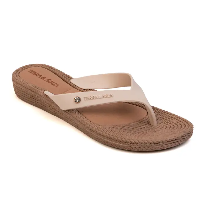 Chinelo Dedo Terra e Água Creme Feminino