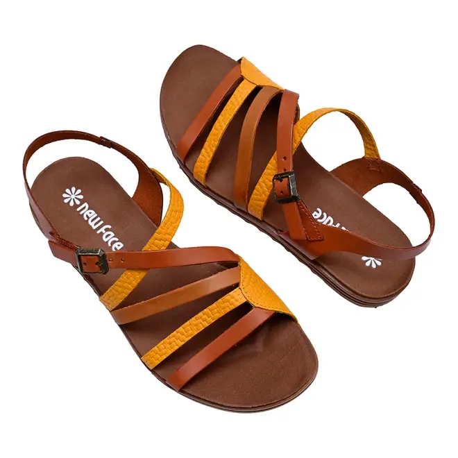 Sandália Flats New Face Damasco Color Feminina