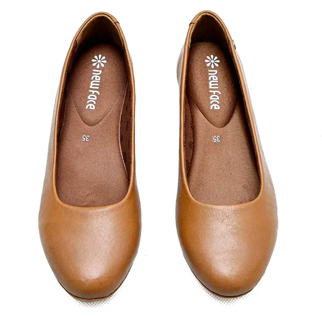 Sapatilha Bico Redondo New Face Capuccino Feminino